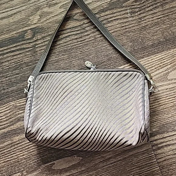 LAST DAY! Mark Cross 1845 Vintage Canvas and Leather Zebra Stripe Bag - Picture 5 of 14